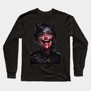 Crazy She Devil Crazy Laughing Long Sleeve T-Shirt